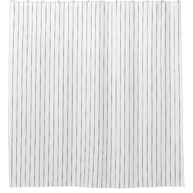 Gray and White stripe Shower Curtain (Front)