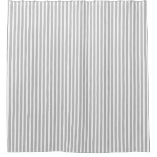 Gray and White stripe Shower Curtain