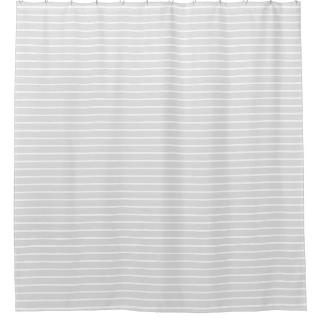 Gray and White stripe Shower Curtain (Front)