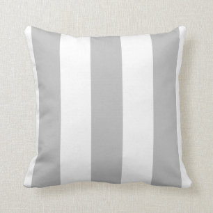 Gray And White Stripes Throw Pillow