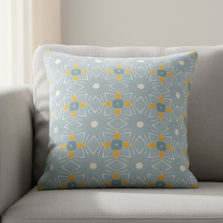 Gray And White  Throw Pillow