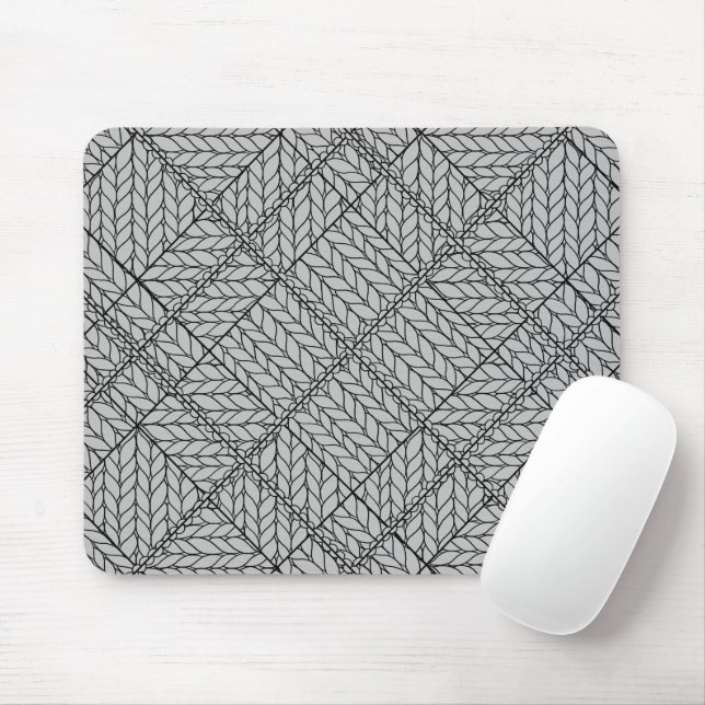 GRAY ARGYLE KNIT Mouse Pad (With Mouse)
