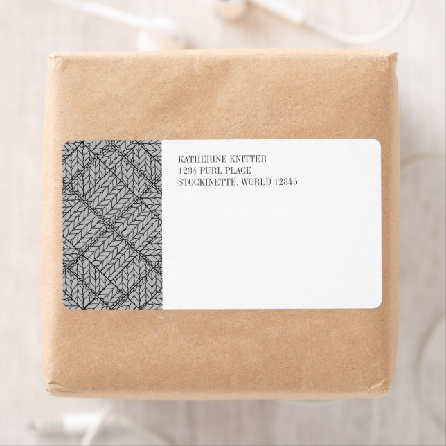 GRAY ARGYLE KNIT Shipping Address Labels (Insitu)