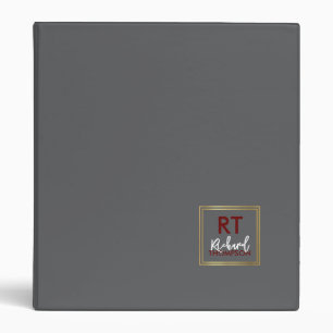 Gray Binder with Name Emblem