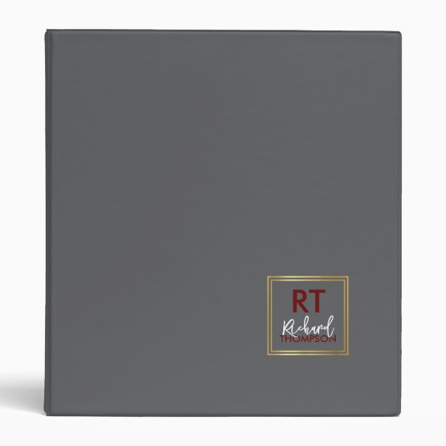 Gray Binder with Name Emblem (Front)