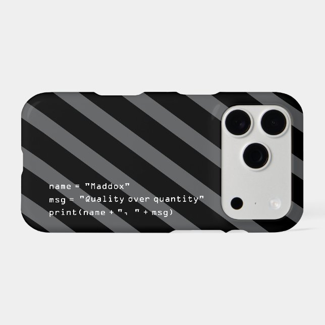 Gray Black and White Personalized Python Code  (Verso (Horizontal))