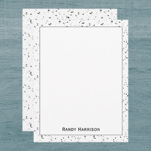 Gray - Black Marble Chips Terrazzo Pattern Frame Card