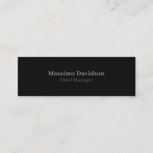 Gray Black Modern Minimalist Simple Serif Font Mini Business Card