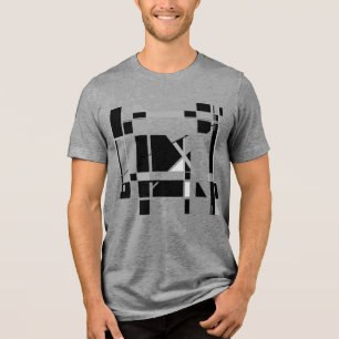 Gray Black White Gameboard Geometric MCM-inspired Tri-Blend Shirt