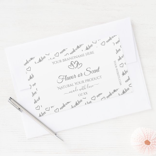 Gray Blanc Cloud produit Étiquette Coeurs mignons (Enveloppe)