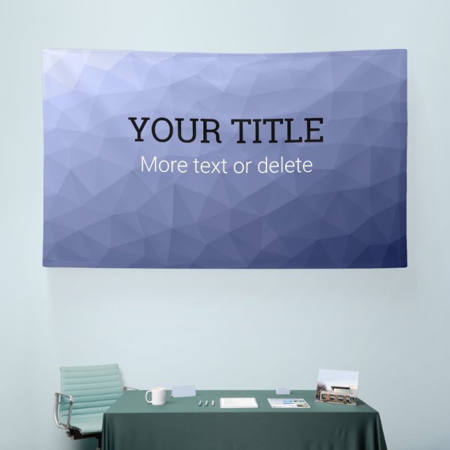Gray blue geometric mesh Triangle custom text Banner (Tradeshow)