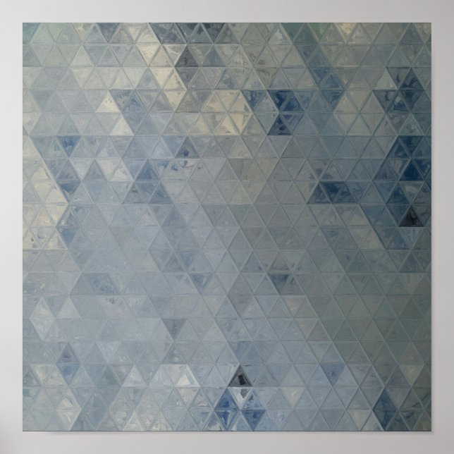 Gray & Blue Mosaic Marble Tiles Poster (Front)
