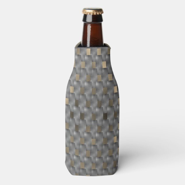Gray boards on a light brown to dark background bottle cooler (Bottle Front)