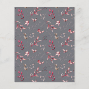 Gray Botanical Scrapbook Paper   Floral Craft