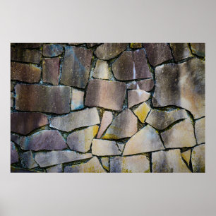 Gray brick wall poster