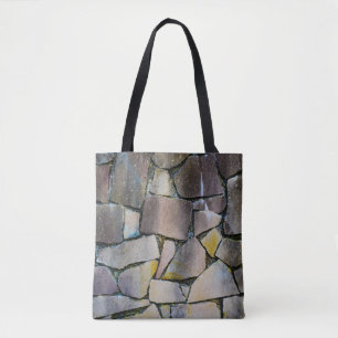 Gray brick wall tote bag
