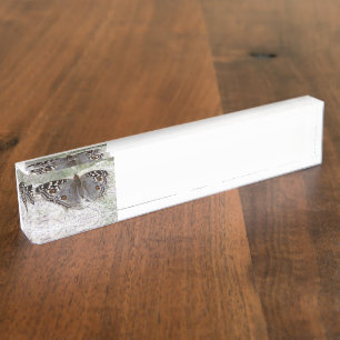 Gray Butterfly Clour Image - Desk Nameplate