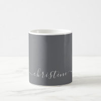 Gray C19 & White Minimalist Modern Name Custom