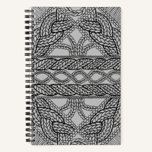 GRAY CABLE KNIT 5.5x8.5 Spiral Notebook