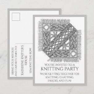 GRAY CABLE KNIT Postcard + Text