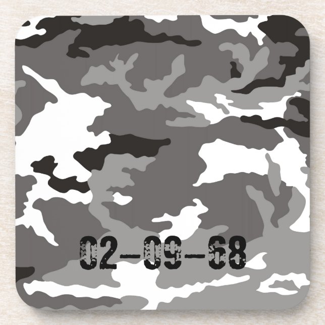 Gray camouflage pattern coaster (Front)