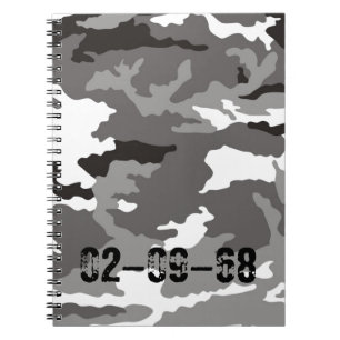 Gray camouflage pattern notebook
