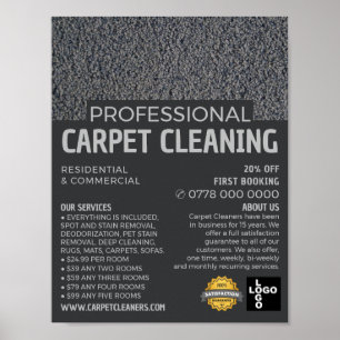 Gray Carpet, Carpet Cleaner, Cleaning Service Poster