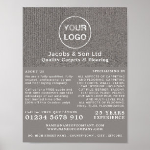Gray Carpet, Carpet Layer, Fitter Advertising Poster