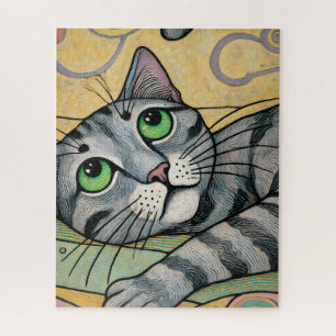 Gray Cat 500 Piece Puzzle