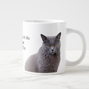 Gray Cat Grouchy Coffee Mug