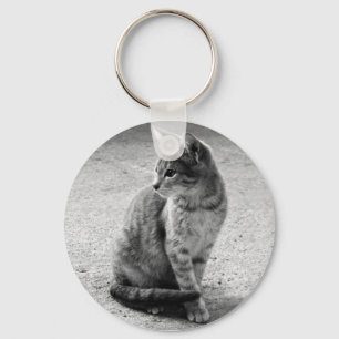 Gray Cat Keychain