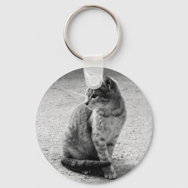 Gray Cat Keychain (Front)