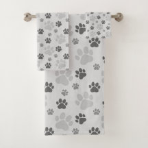 Gray Cat Paw Print Pattern