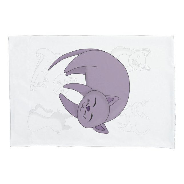 Gray Cat Sleeping and Kitten Doodles Duvet Cover (Front)