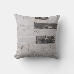 Gray cement wall throw pillow