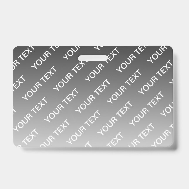 Gray (changeable color) Ombre & Text Pattern Badge (Front)
