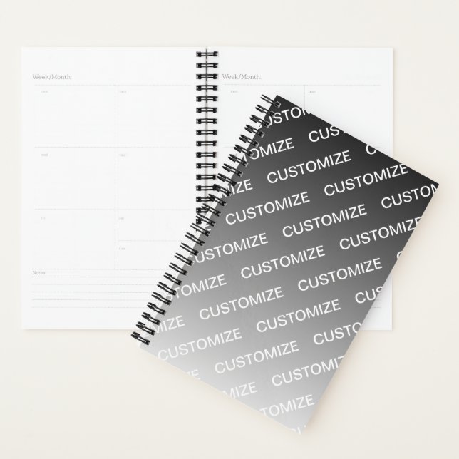 Gray (changeable color) Ombre & Text Pattern Planner (Display)