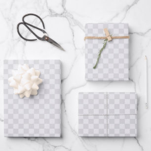 Gray Checkered Pattern Wrapping Paper Sheet