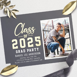 Gray Class of 2025 Photo Graduation Party
