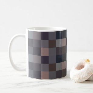 Gray Color Checkerboard Coffee Mug