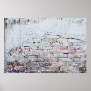 Gray concrete bricks wall poster