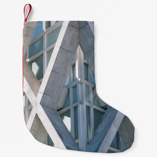 Gray concrete building at daytime small christmas stocking (Front)