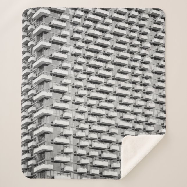 Gray concrete building sherpa blanket (Front)