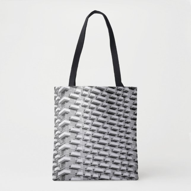 Gray concrete building tote bag (Front)