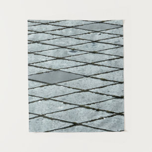 Gray concrete pavement tapestry