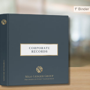 Gray Corporate Records Binder with Custom Logo