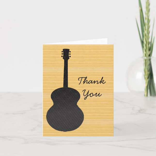 Gray Country Guitar Thank You Card (Front)