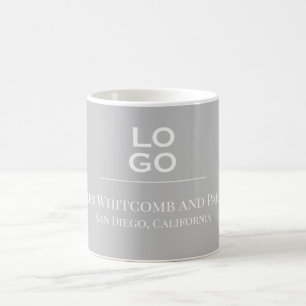 Gray Custom Business or Company Logo Coffee Mug