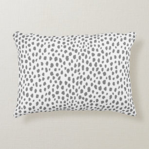 Gray Dalmatian Spots (gray/white) Accent Pillow