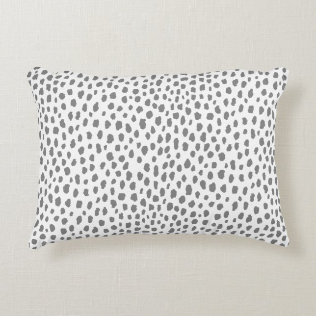 Gray Dalmatian Spots (gray/white) Accent Pillow (Front)